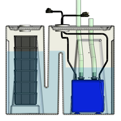 Wet Dry Baffle Tub
